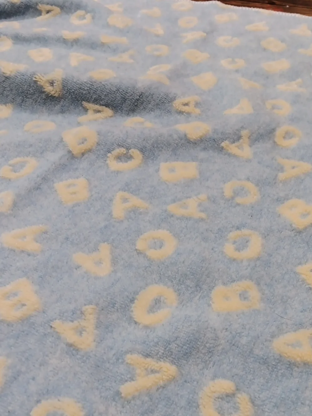 Plush Blue Alphabet Baby Blanket - Unbranded